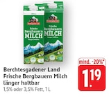 Frische Bergbauern Milch länger haltbar 1,5% Fett bei EDEKA im Prospekt "" für 1,19 €
