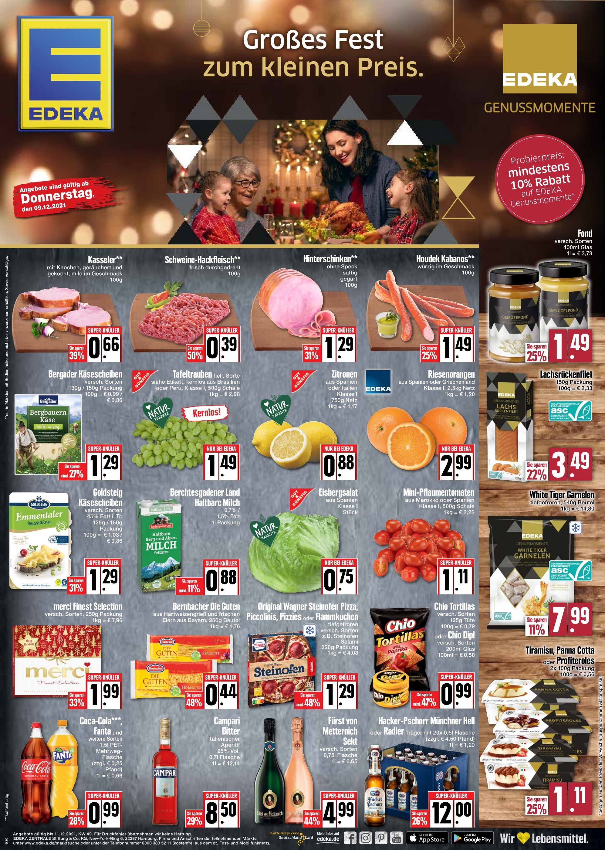 EDEKA Prospekt für Memmingen mit 1 Seite EDEKA Prospekt für Memmingen: "Top Angebote", 1 Seite, 09.12.2021 - 11.12.2021