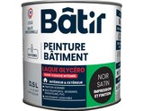 Peinture laque glycero multisupports 0,5 L - Noir satin en promo chez Brico Dépôt Chartres à 17,90 €