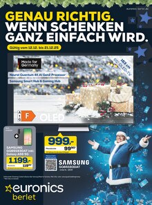 Fernseher im aktuellen EURONICS Prospekt (Lüdenscheid) Fernseher im EURONICS Prospekt "GENAU RICHTIG. WENN SCHENKEN GANZ EINFACH WIRD." mit 16 Seiten (Lüdenscheid)