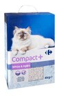 Litière agglomérante blanche Compact+ - CARREFOUR en promo chez Carrefour Litière agglomérante blanche Compact+ - CARREFOUR dans le catalogue Carrefour