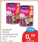 Poésie Katzennahrung von Vitakraft für 0,59 € bei budni im Angebot Poésie Katzennahrung von Vitakraft im aktuellen budni Prospekt