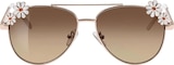 Sonnenbrille Kids, Pilotenbrille mit goldenem Gestell & weißen Blüten Angebote von SUNDANCE bei dm-drogerie markt Oldenburg für 7,95 €