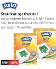 Staubsaugerbeutel M 40 oder S 67 von Swirl im aktuellen V-Markt Prospekt für 5,00 €