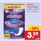 Slipeinlagen von Always für 3,29 € bei Netto Marken-Discount im Angebot Slipeinlagen von Always im aktuellen Netto Marken-Discount Prospekt