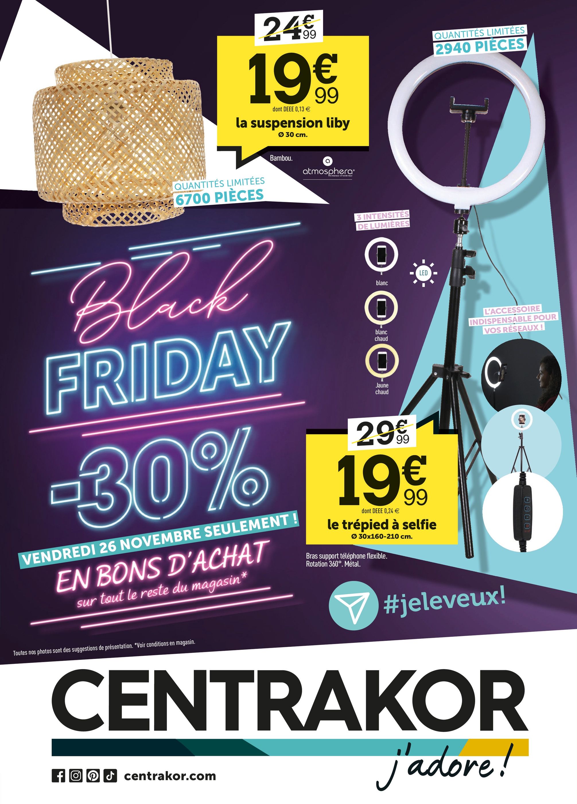 Catalogue Centrakor à Les Baumettes, avec 4 pages Prospectus Centrakor à Les Baumettes, "Black Friday", 4 pages, 22/11/2021 - 28/11/2021