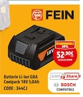 Batterie li-ion gba coolpack 18v 5,0ah - FEIN en promo chez Screwfix Arras à 52,90 €