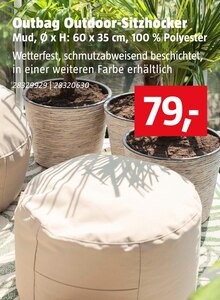 BAUHAUS Lübeck - Outbag Outdoor-Sitzhocker Outbag Outdoor-Sitzhocker Angebot bei BAUHAUS Lübeck im Prospekt Raus in die Wohlfühl-Oase