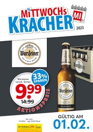 Getränkemarkt Prospekt von Getränkeland Zehdenick Getränkeland Prospekt: "Mittwochskracher", 1 Seite, 01.02.2023 - 01.02.2023