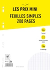 Feuilles simples A4 - 200 pages - grands carreaux (Seyes) - perforées - Les Prix Mini à 1,09 € dans le catalogue Bureau Vallée