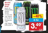 Energy Drink im Angebot bei Netto Marken-Discount in Langenhagen Energy Drink Angebote von Monster bei Netto Marken-Discount Langenhagen für 3,49 €