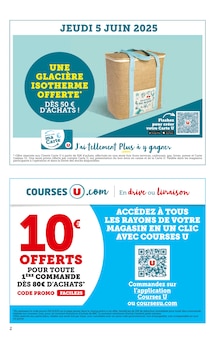 Catalogue Super U de la semaine "Super U" avec 2 pages, valide du 03/06/2025 au 15/06/2025 pour L'Île-d'Yeu et alentours Prospectus Super U de la semaine "Super U" avec 2 pages, valide du 03/06/2025 au 15/06/2025 pour L'Île-d'Yeu et alentours