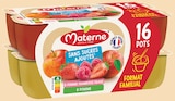 Compotes coupelles sans sucres ajoutés pomme, pomme framboise fraise - Materne en promo chez Intermarché Hyper Compotes coupelles sans sucres ajoutés pomme, pomme framboise fraise - Materne dans le catalogue Intermarché Hyper