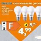LED Leuchtmittel Angebote von Philips bei Globus-Baumarkt Bad Homburg für 4,99 €