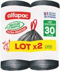 Sac poubelle lien coulissant ultra-résistant 2x15 30L - Alfapac en promo chez Intermarché Super Nice à 2,97 €