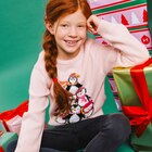 Pull Noël détails sequins et grelot rose clair fille en promo chez La Halle Pull Noël détails sequins et grelot rose clair fille dans le catalogue La Halle