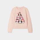 Pull Noël détails sequins et grelot rose clair fille en promo chez La Halle Pull Noël détails sequins et grelot rose clair fille dans le catalogue La Halle