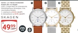 Damen- oder Herren-Armbanduhr Kuppel Lille Lederband Angebote von Skagen bei GLOBUS Gera für 49,99 €