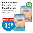 Bio Hafer- oder Dinkelflocken von Heimatzauber im aktuellen V-Markt Prospekt für 1,49 €