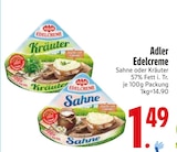 Edelcreme Sahne im Angebot bei EDEKA in Kaufbeuren Edelcreme Sahne Angebote von Adler bei EDEKA Kaufbeuren für 1,49 €