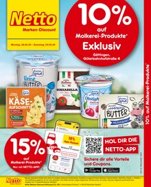 Butter im Netto Marken-Discount Prospekt "10% auf Molkerei-Produkte" mit 2 Seiten (Göttingen)