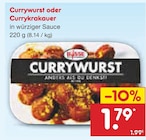 Currywurst oder Currykrakauer für 1,79 € bei Netto Marken-Discount im Angebot Currywurst oder Currykrakauer im aktuellen Netto Marken-Discount Prospekt