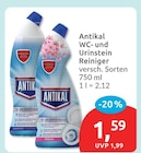WC- und Urinstein Reiniger von Antikal für 1,59 € bei budni im Angebot WC- und Urinstein Reiniger von Antikal im aktuellen budni Prospekt