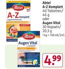 A-Z Komplett oder Augen Vital Angebote von Abtei bei Rossmann Bottrop für 4,99 €