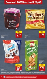 Promotion Barres de céréales dans le prospectus Aldi, valable du 20/05/2025 au 26/05/2025 Promo Barres de céréales dans le catalogue Aldi du moment à la page 16