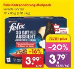 Katzennahrung Multipack im Angebot bei Netto Marken-Discount in Pforzheim Katzennahrung Multipack Angebote von Felix bei Netto Marken-Discount Pforzheim für 3,79 €