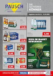Getränkefachmarkt Rausch Prospekt für Gießen: "DIE GETRÄNKEKÖNNER", 2 Seiten, 06.10.2025 - 18.10.2025