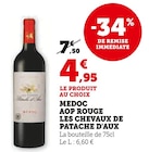 Médoc AOP Rouge - Les Chevaux de Patache d'Aux en promo chez U Express Billère à 4,95 €