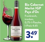 Aktuelles Cabernet Merlot IGP oder Pays d’Oc Angebot bei ALDI SÜD in Frankfurt (Main) ab 3,49 €