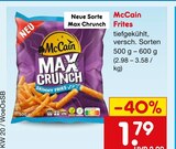 Max Crunch Skinny Fries Angebote von McCain bei Netto Marken-Discount Pforzheim für 1,79 €