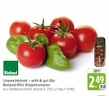 E center Süßen - Unsere Heimat – echt & gut Bio Mini Rispentomaten Angebot im Prospekt Unsere Heimat – echt & gut Bio Mini Rispentomaten bei E center im Süßen Prospekt für 2,49 €