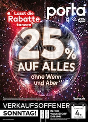 porta Möbel Möbel & Einrichtung Prospekt der aktuellen Woche mit 8 Seiten, gültig von 27.09.2026 bis 04.10.2026, in Handeloh und Umgebung Aktueller porta Möbel Möbel & Einrichtung Prospekt in Handeloh und Umgebung, "Lasst die Rabatte tanzen" mit 8 Seiten, 27.09.2026 - 04.10.2026