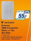 Externe HDD-Festplatte Store 'n' Go Alu Slim Angebote von Verbatim bei expert Bielefeld für 55,00 €