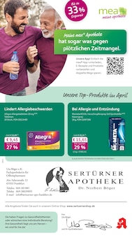 mea - meine apotheke Prospekt der Woche "Unsere April-Angebote" Seite 1, 01.04.2026 bis 30.04.2026 für Frankfurt Aktueller mea - meine apotheke Prospekt "Unsere April-Angebote" Seite 1 von 4 Seiten für Frankfurt