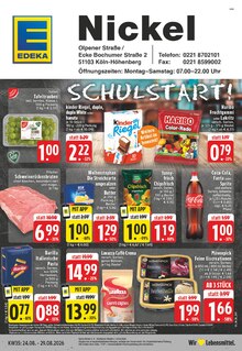 EDEKA Prospekt der Woche "Aktuelle Angebote" Seite 1, 24.08.2026 bis 29.08.2026 für Köln Aktueller EDEKA Prospekt "Aktuelle Angebote" Seite 1 von 28 Seiten für Köln