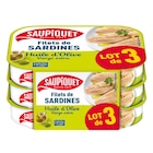 Filets de sardines sans arêtes - SAUPIQUET - Carrefour Market à Noisy-le-Grand Filets de sardines sans arêtes - SAUPIQUET en promo chez Carrefour Market Noisy-le-Grand à 4,95 €