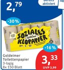 Toilettenpapier von Goldeimer für 2,79 € bei budni im Angebot Toilettenpapier von Goldeimer im aktuellen budni Prospekt