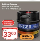 Fassbier Angebote von Oettinger bei GLOBUS Völklingen für 33,00 €