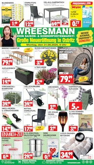 Wreesmann Ostritz Prospekt der aktuellen Woche, gültig von 31.08.2026 bis 05.09.2026 Aktueller Wreesmann Ostritz Prospekt "DEIN SAISON- & SONDERPOSTENMARKT!" mit 12 Seiten