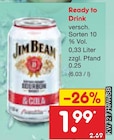 Ready to Drink im Angebot bei Netto Marken-Discount in Hessisch Oldendorf Ready to Drink Angebote von Jim Beam bei Netto Marken-Discount Hessisch Oldendorf für 1,99 €