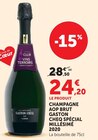 Champagne AOP brut spécial millésimé 2020 - GASTON CHEQ en promo chez Super U Arles à 24,20 €
