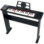 Clavier 37 touches lumineuses et support en bois en promo chez JouéClub Clavier 37 touches lumineuses et support en bois dans le catalogue JouéClub
