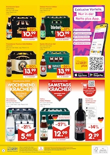 Bier im Netto Marken-Discount Prospekt "DER ORT, AN DEM DU IMMER AUSGEZEICHNETE PREISE FINDEST." mit 2 Seiten (Hückelhoven)