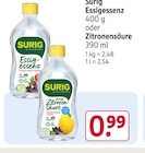 Essigessenz oder Zitronensäure Angebote von Surig bei Rossmann Dresden für 0,99 €
