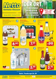 Netto Marken-Discount Prospekt für Berlin mit 2 Seiten Netto Marken-Discount Prospekt für Berlin: "DER ORT, AN DEM REGIONALE BRAUEREIEN UND BRUNNEN UNSERE PARTNER SIND", 2 Seiten, 26.09.2022 - 01.10.2022