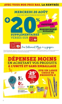 Prospectus Bi1 de la semaine "La rentrée À PRIX BAS" avec 2 pages, valide du 12/08/2025 au 31/08/2025 pour Bourbon-Lancy et alentours